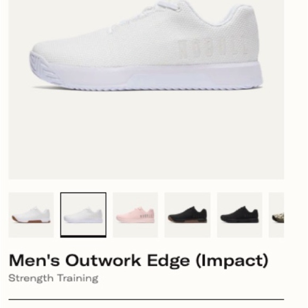 NOBULL Men's Outwork Edge Impact Sneakers - Crisp White